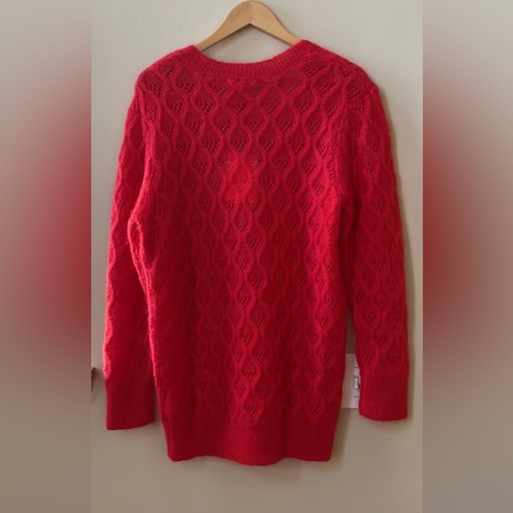 Bonpoint V-Neck Mohair Knit Pullover Red Sweater Size XL - Picture 3 of 10